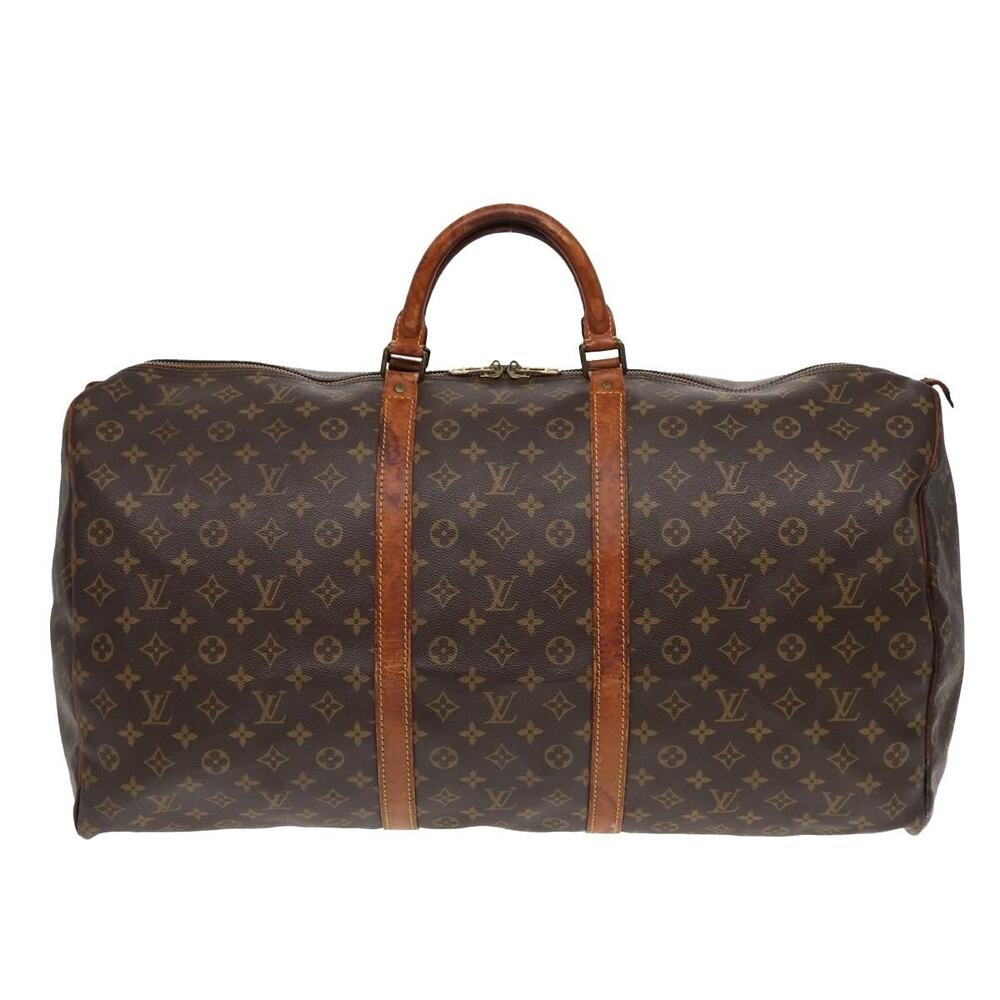 Louis Vuitton Monogram Keepall 60 Travel Bag Brown